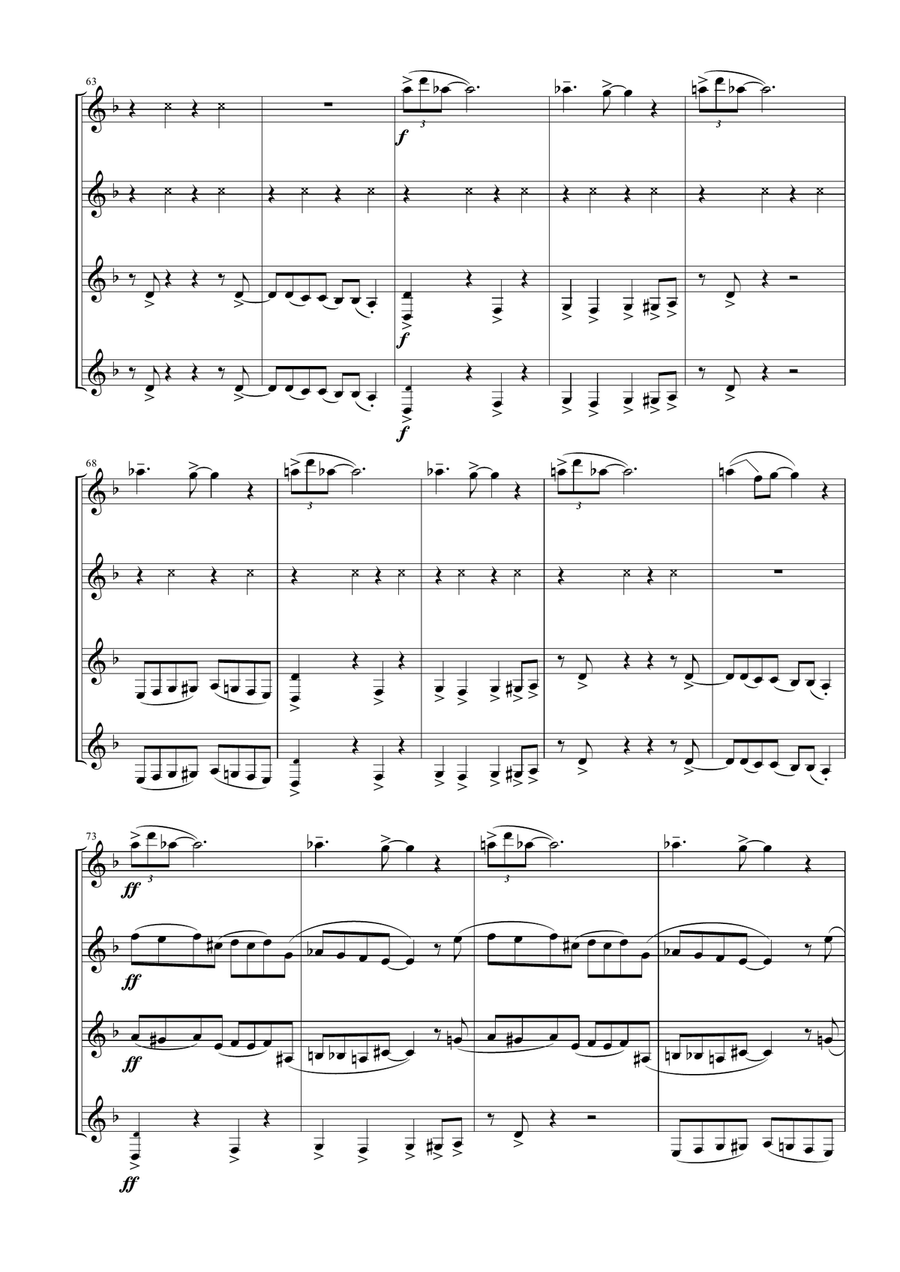 Sing, Sing, Sing Sing, Sing, Sing Woodwind Quartet scores gallery preview page 5
