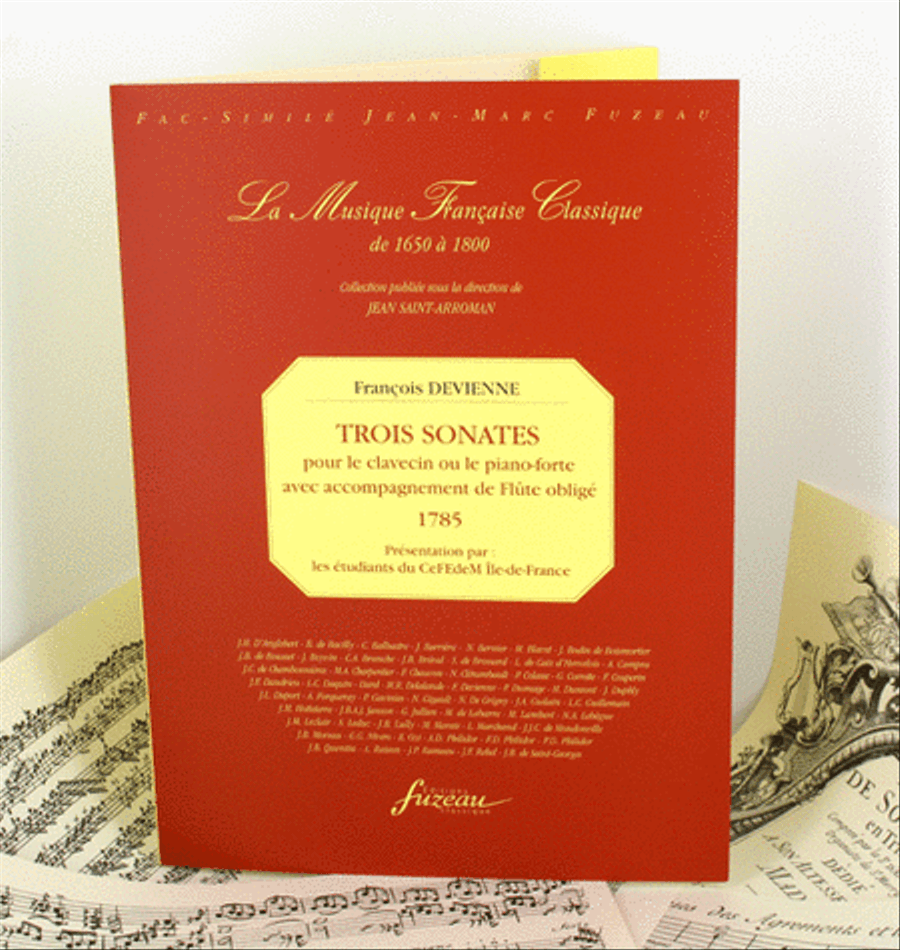 Three sonatas for harpsichord or fortepiano with flute Flute Solo scores gallery preview page 1