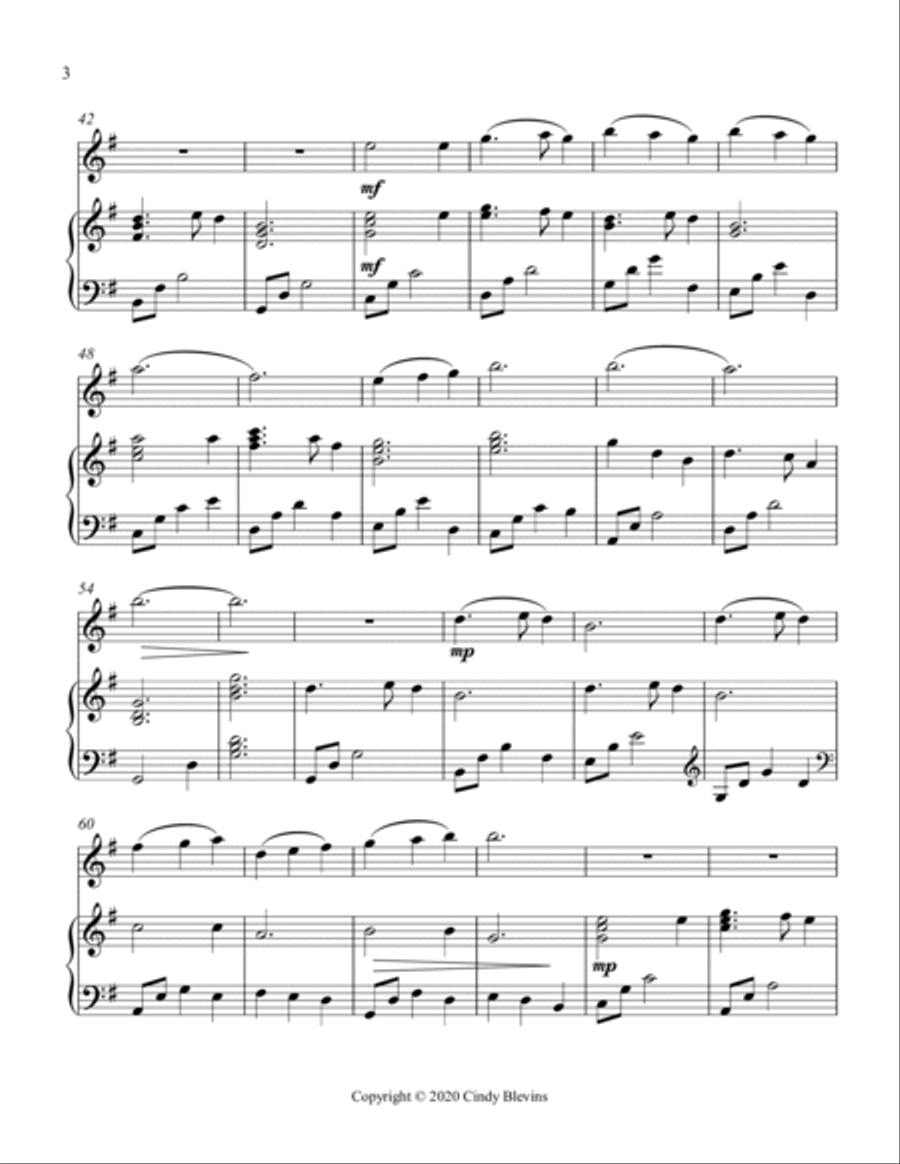 Silent Night, Piano and Recorder Recorder scores gallery preview page 4