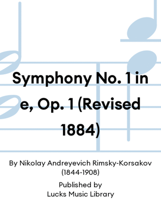 Book cover for Symphony No. 1 in e, Op. 1 (Revised 1884)