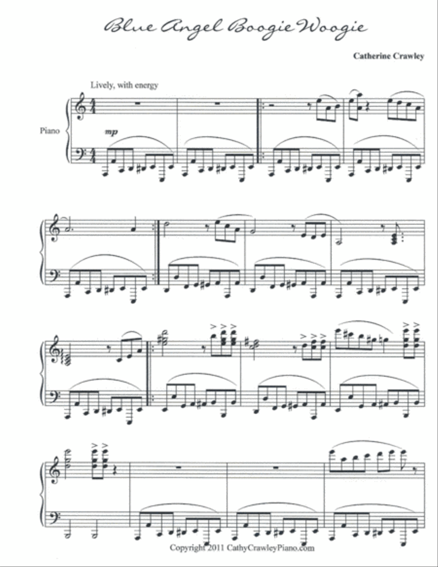 Blue Angel Boogie Woogie Piano Solo scores gallery preview page 1