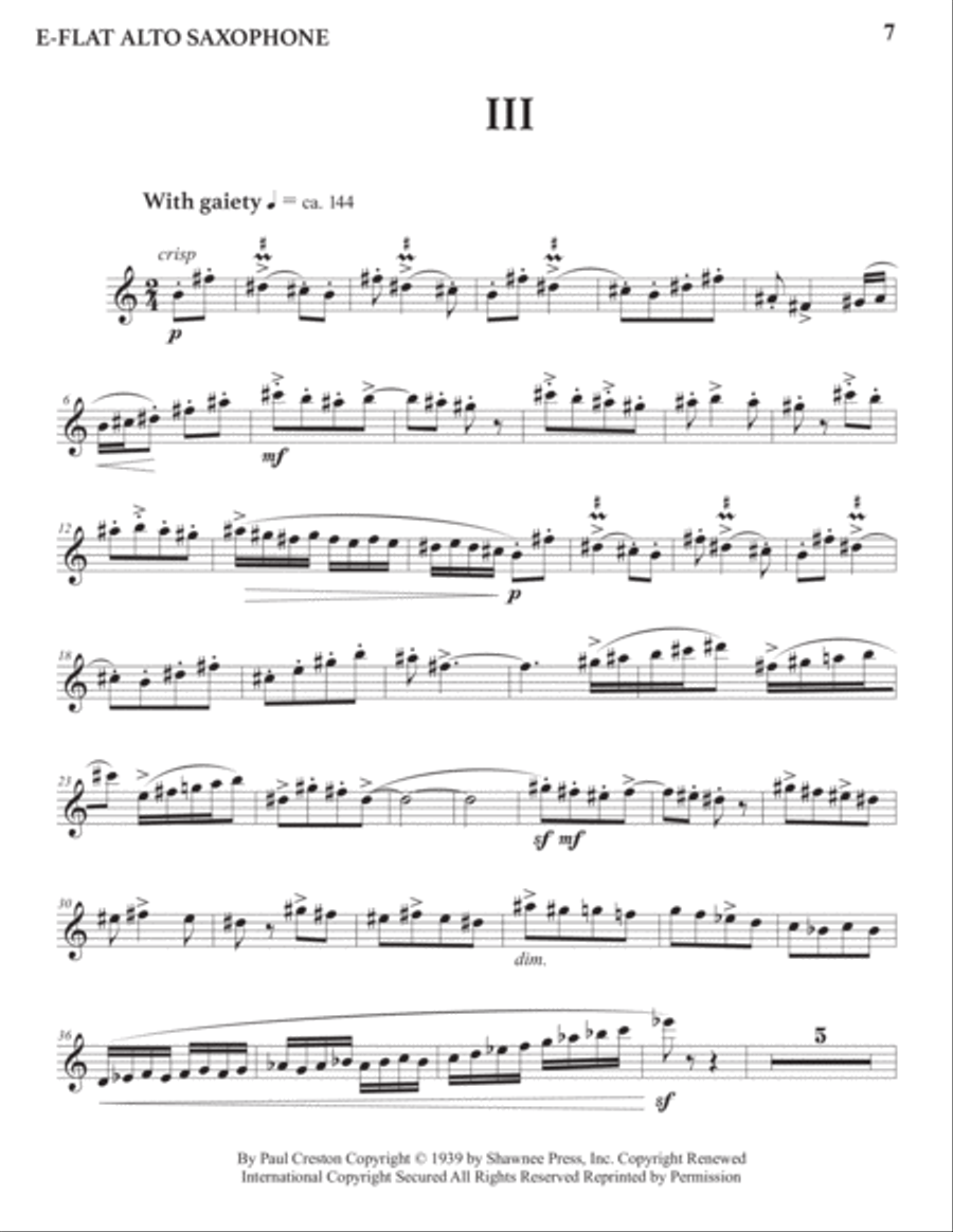 Creston saxophone store sonata