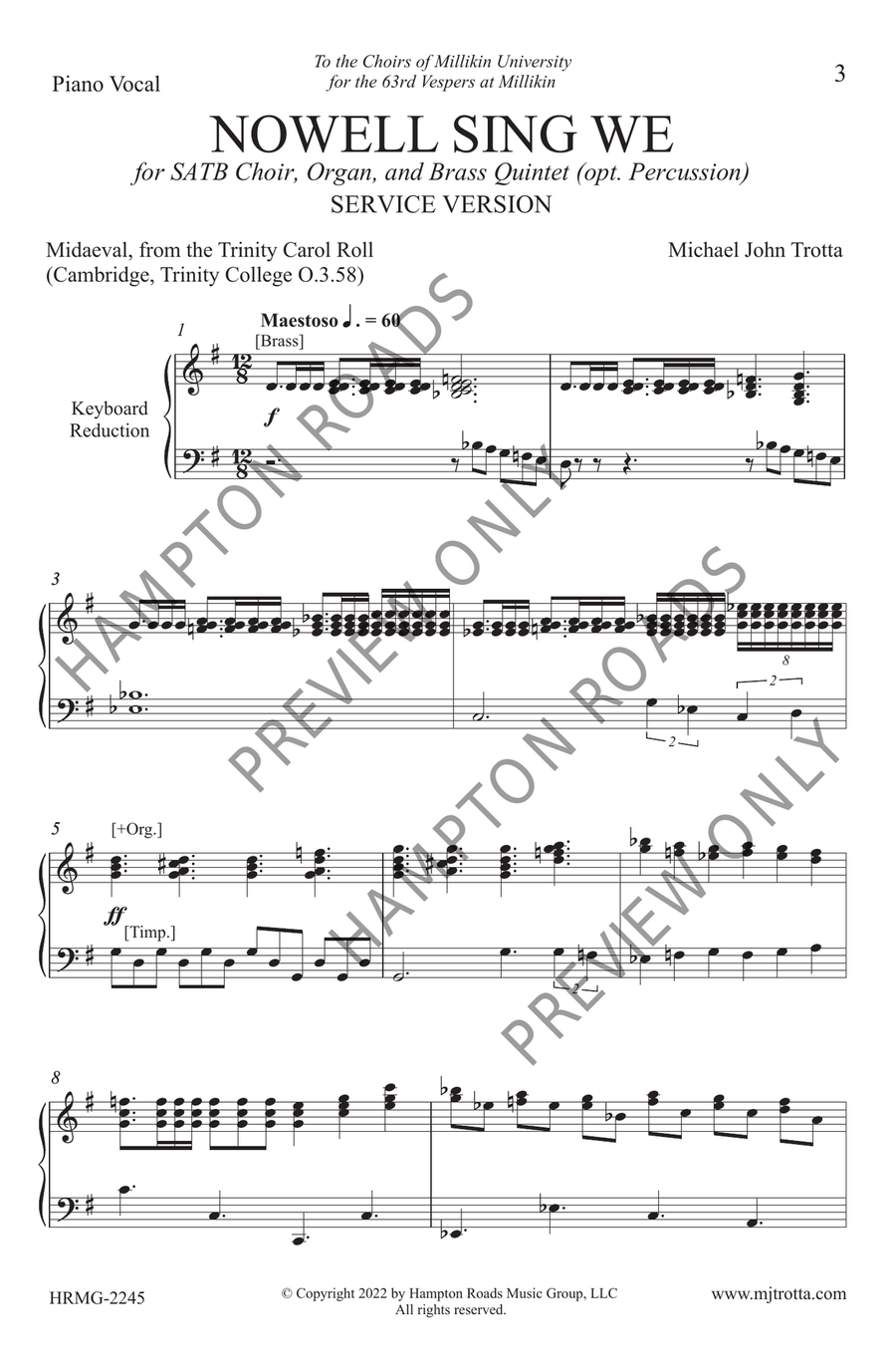 Nowell Sing We (Service Version) (SATB) 4-Part scores gallery preview page 4