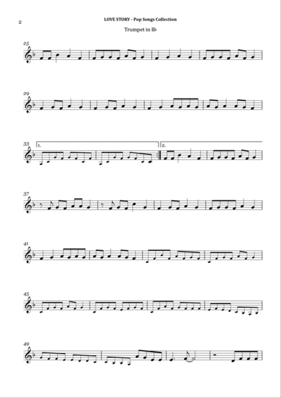 Love Story B-Flat Trumpet scores gallery preview page 2