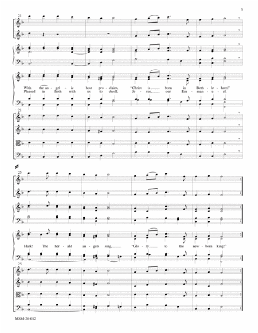 Hark! The Herald Angels Sing Choir scores gallery preview page 3