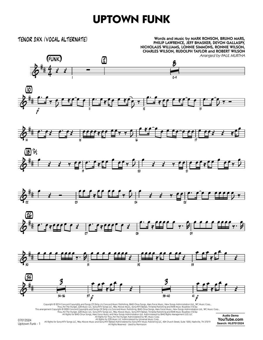 Uptown funk alto clearance sax