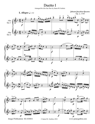 Quantz: Duetto Op. 2 No. 1 for Alto Sax Duo
