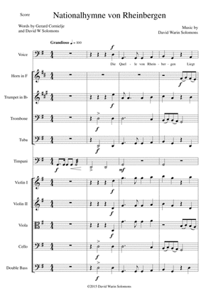 Nationalhymne von Rheinbergen (National Anthem of Rheinbergen) baritone and orchestra SCORE only
