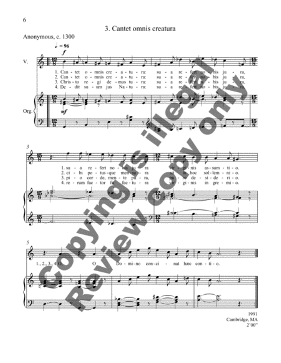 Three Latin Hymns High Voice scores gallery preview page 5