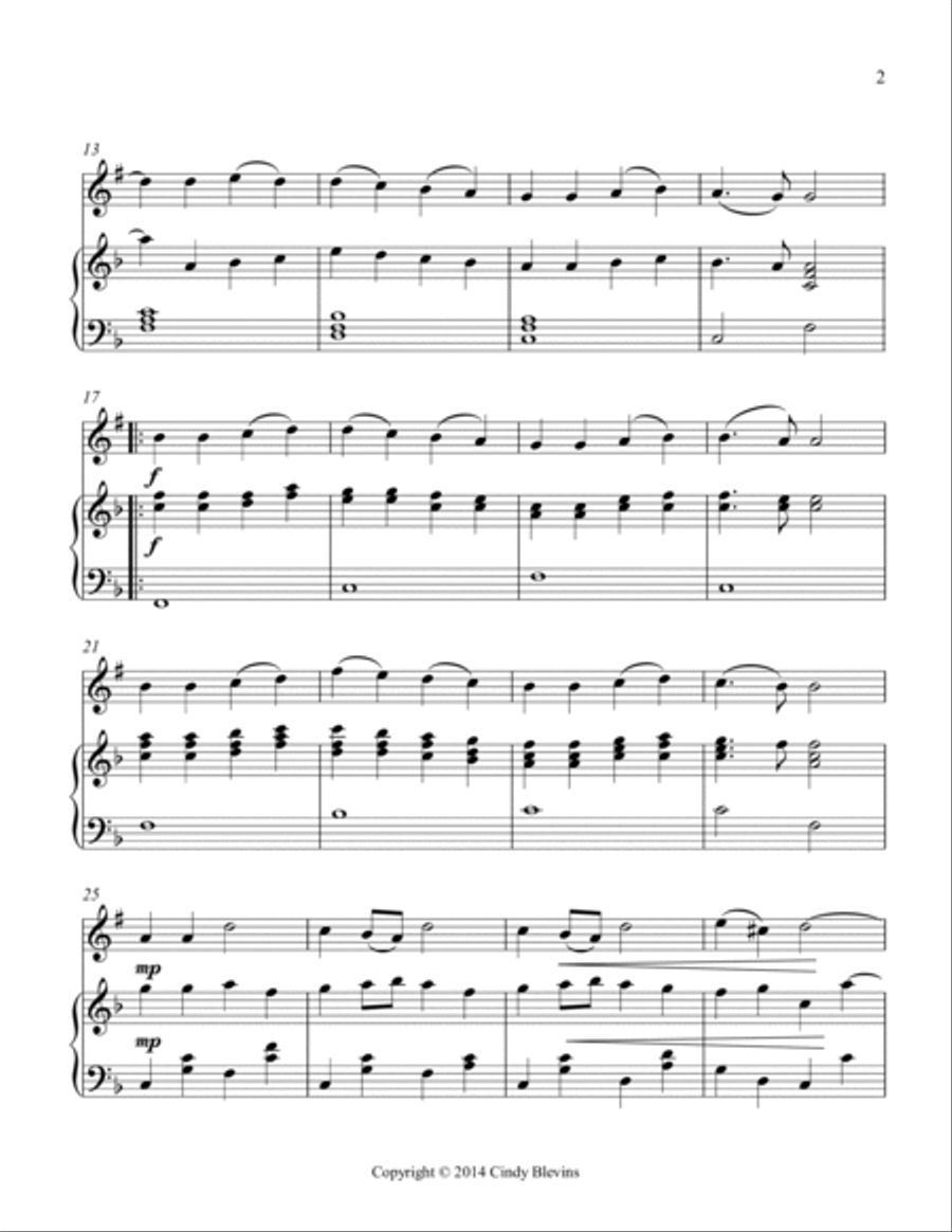 Ode To Joy, for Piano and Clarinet B-Flat Clarinet scores gallery preview page 3