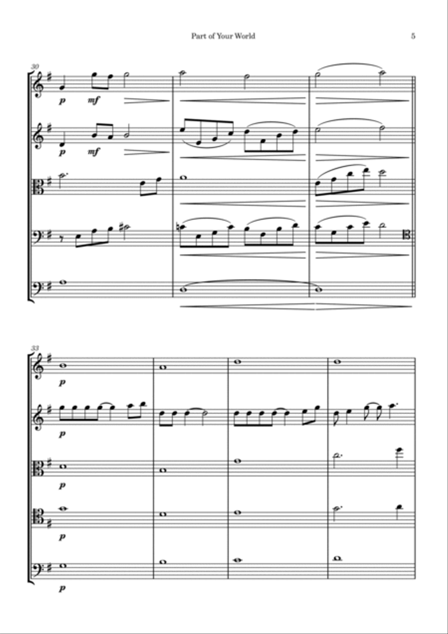 Part Of Your World String Orchestra scores gallery preview page 5