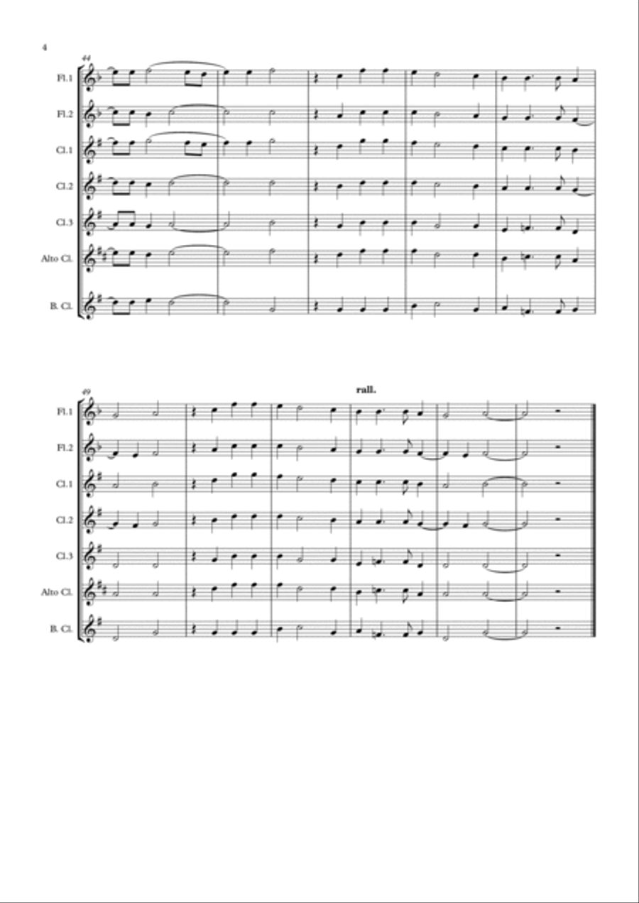 Ecce quomodo moritur justus - Jacob Handl Woodwind Ensemble scores gallery preview page 4