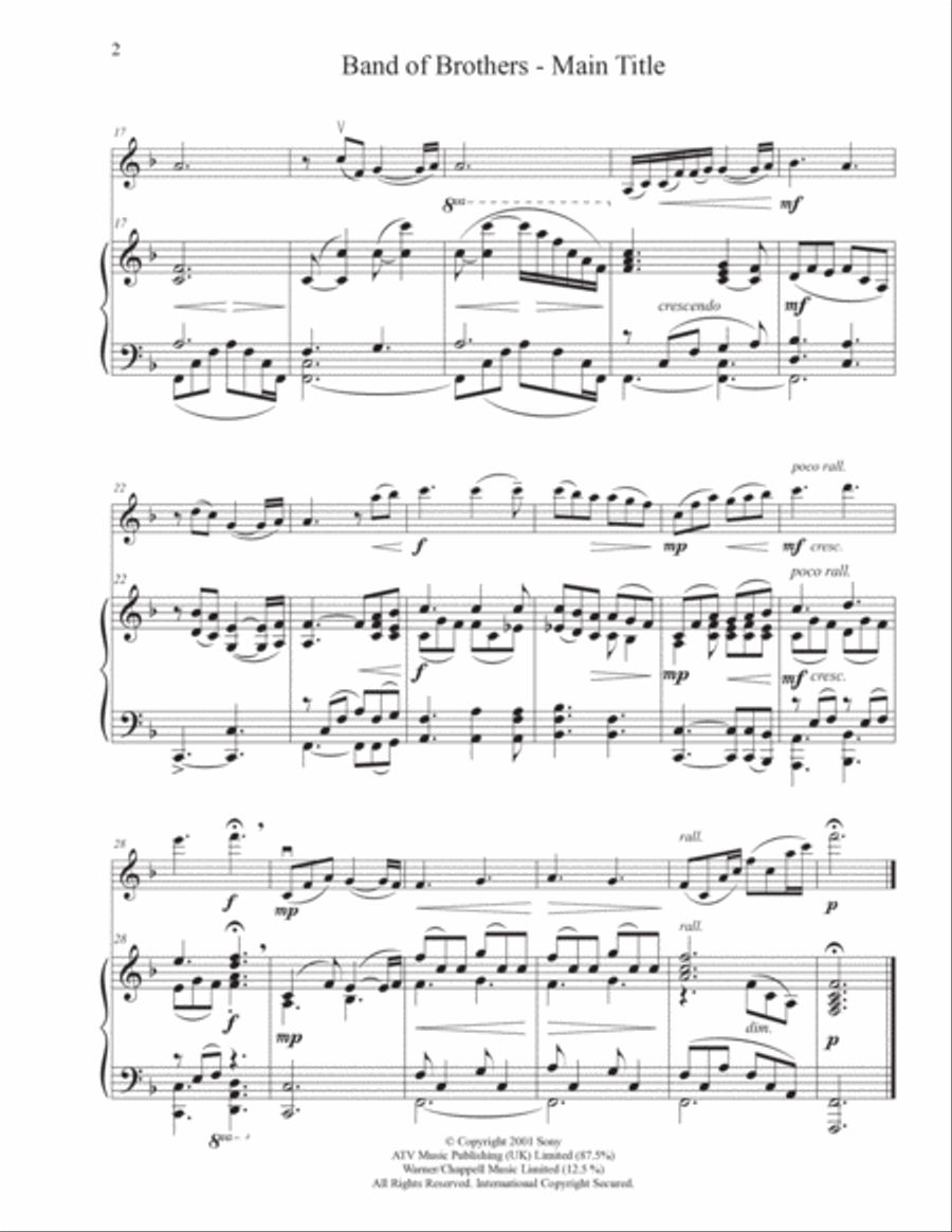 Band Of Brothers - Main Title Violin Solo scores gallery preview page 2