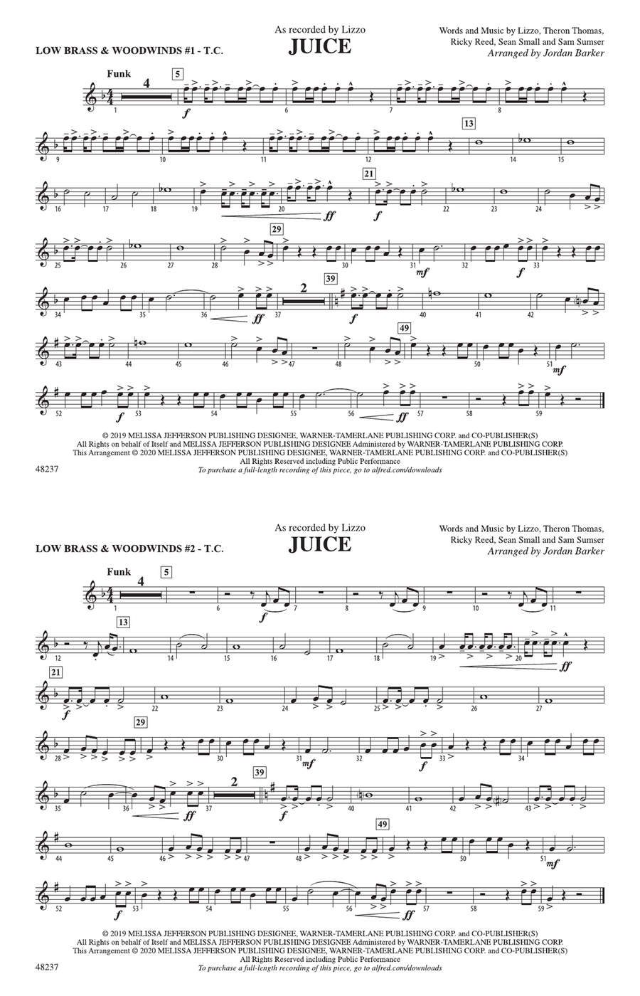 Juice: Low Brass & Woodwinds #1 - Treble Clef