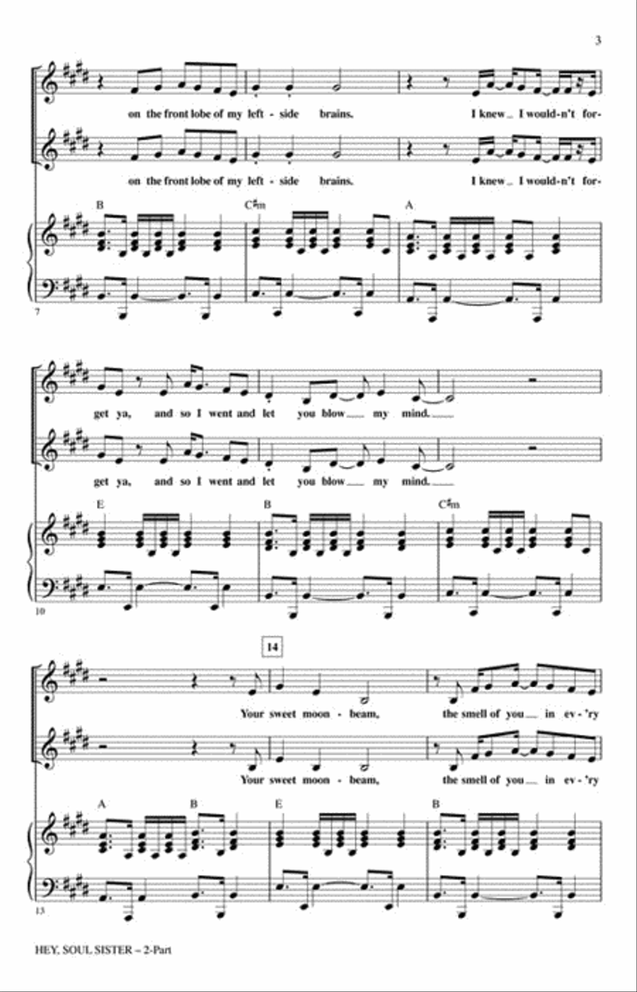 Hey, Soul Sister Hey, Soul Sister 2-Part scores gallery preview page 3