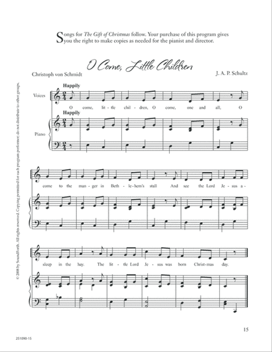 The Gift of Christmas Unison Choir scores gallery preview page 15