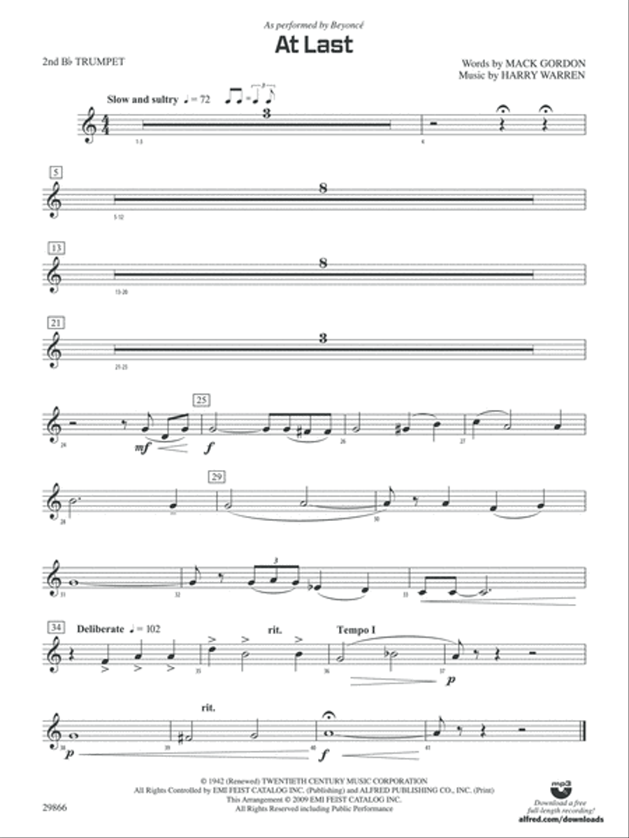 At Last: 2nd B-flat Trumpet Concert Band scores gallery preview page 1
