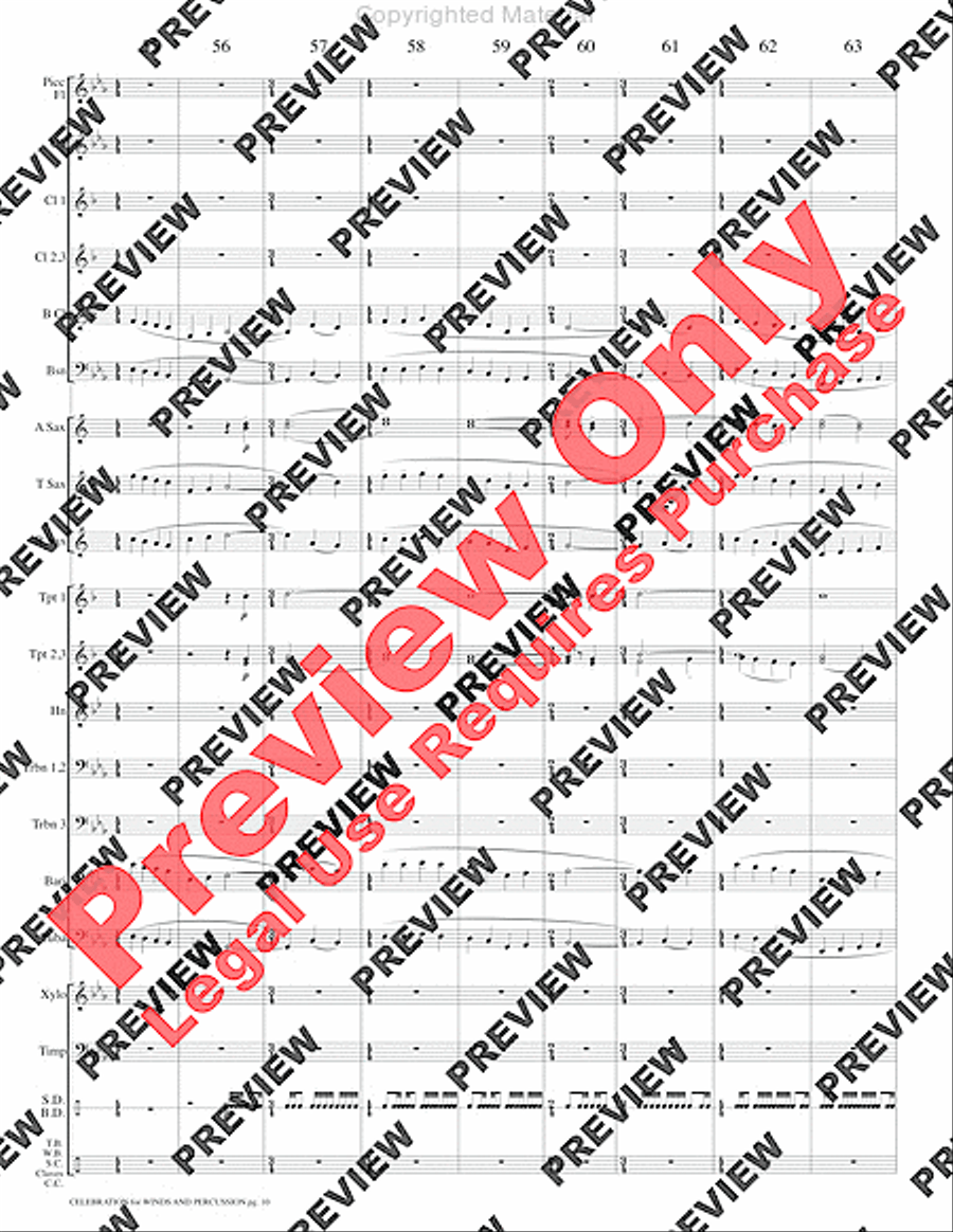 Celebration for Winds and Percussion Concert Band scores gallery preview page 13