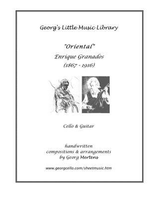 Book cover for Granados "Oriental" arr. for Cello & Guitar