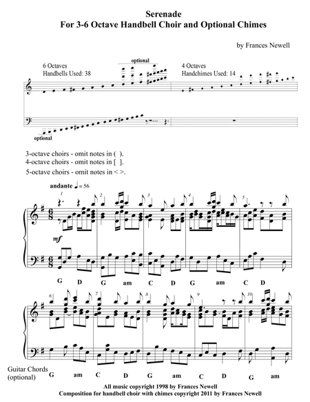 Serenade-for HANDBELLS-Optional Chimes-GUITAR image number null