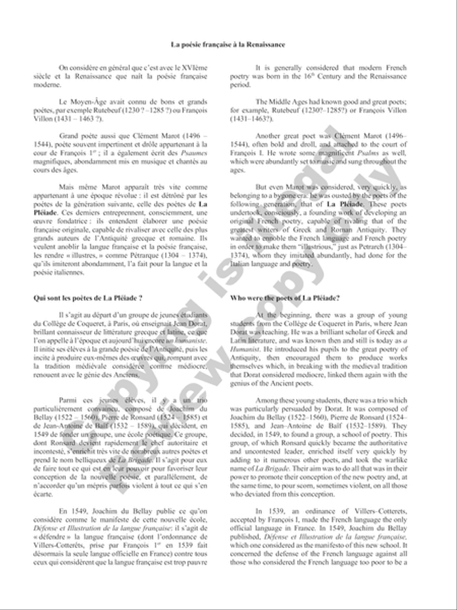 Songs of Gouvy, Volume 1: 40 poèmes de Pierre de Ronsard; 12 poèmes de La Pleïade Piano Accompaniment scores gallery preview page 25