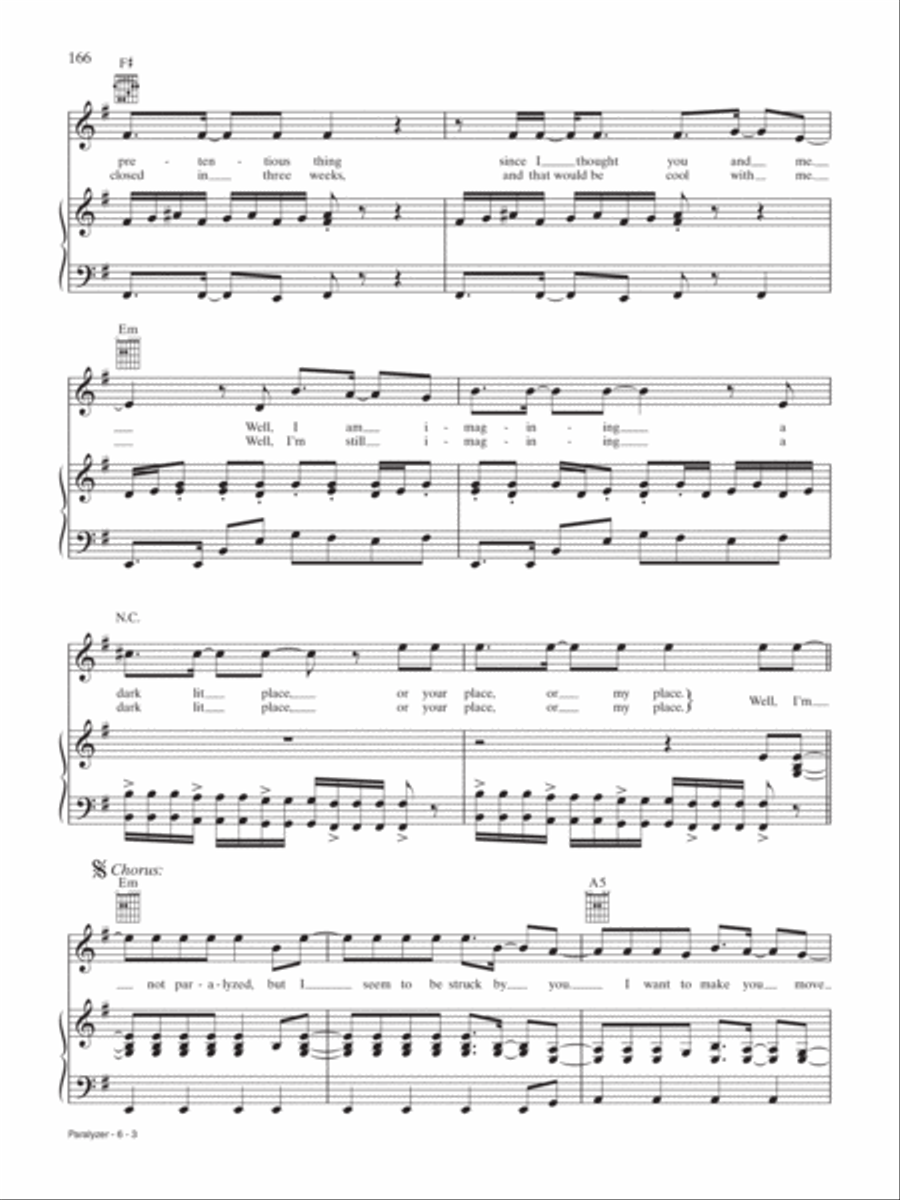 Paralyzer Piano, Vocal, Guitar scores gallery preview page 3