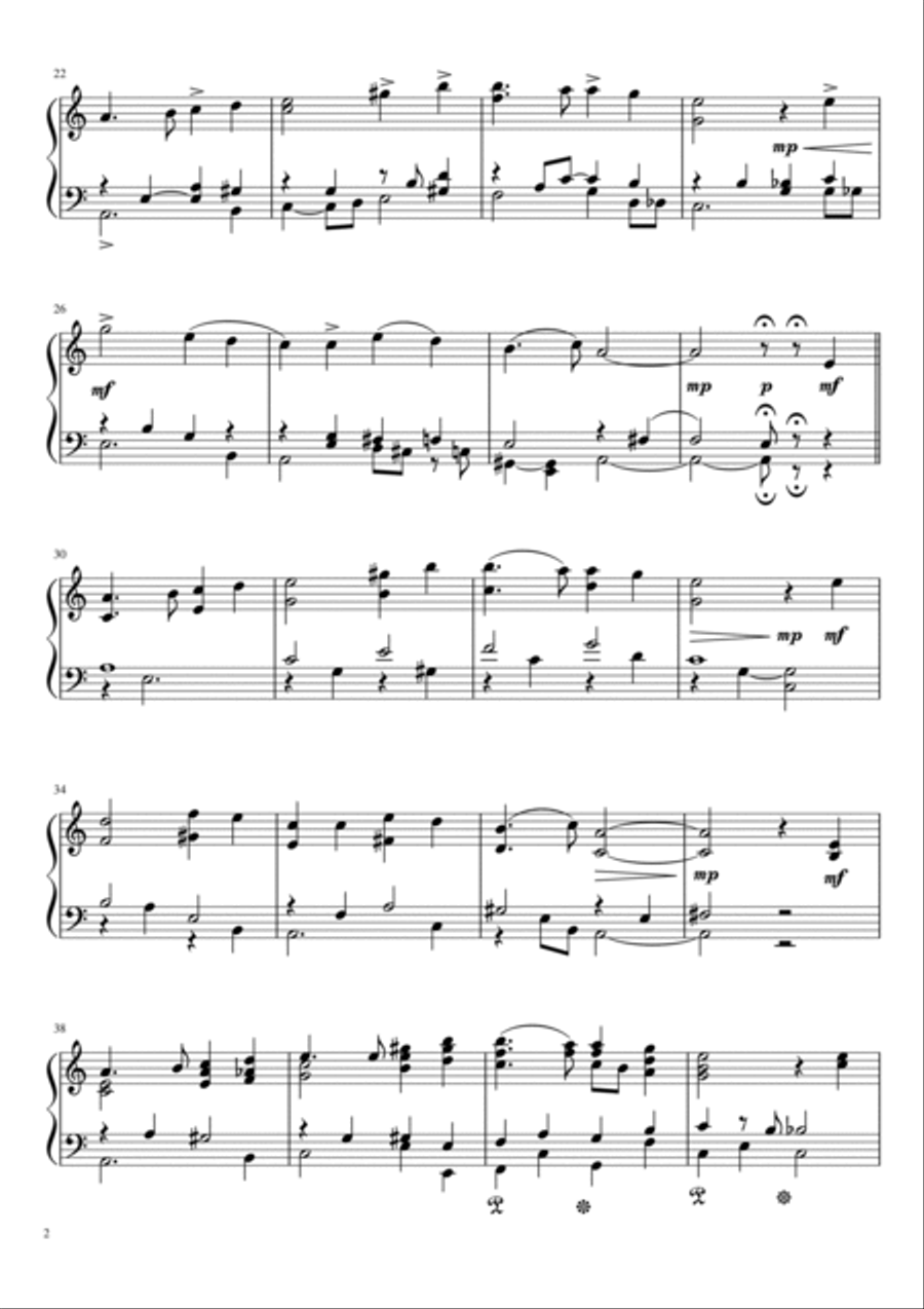 Ack Värmeland, du sköna Piano Solo scores gallery preview page 2