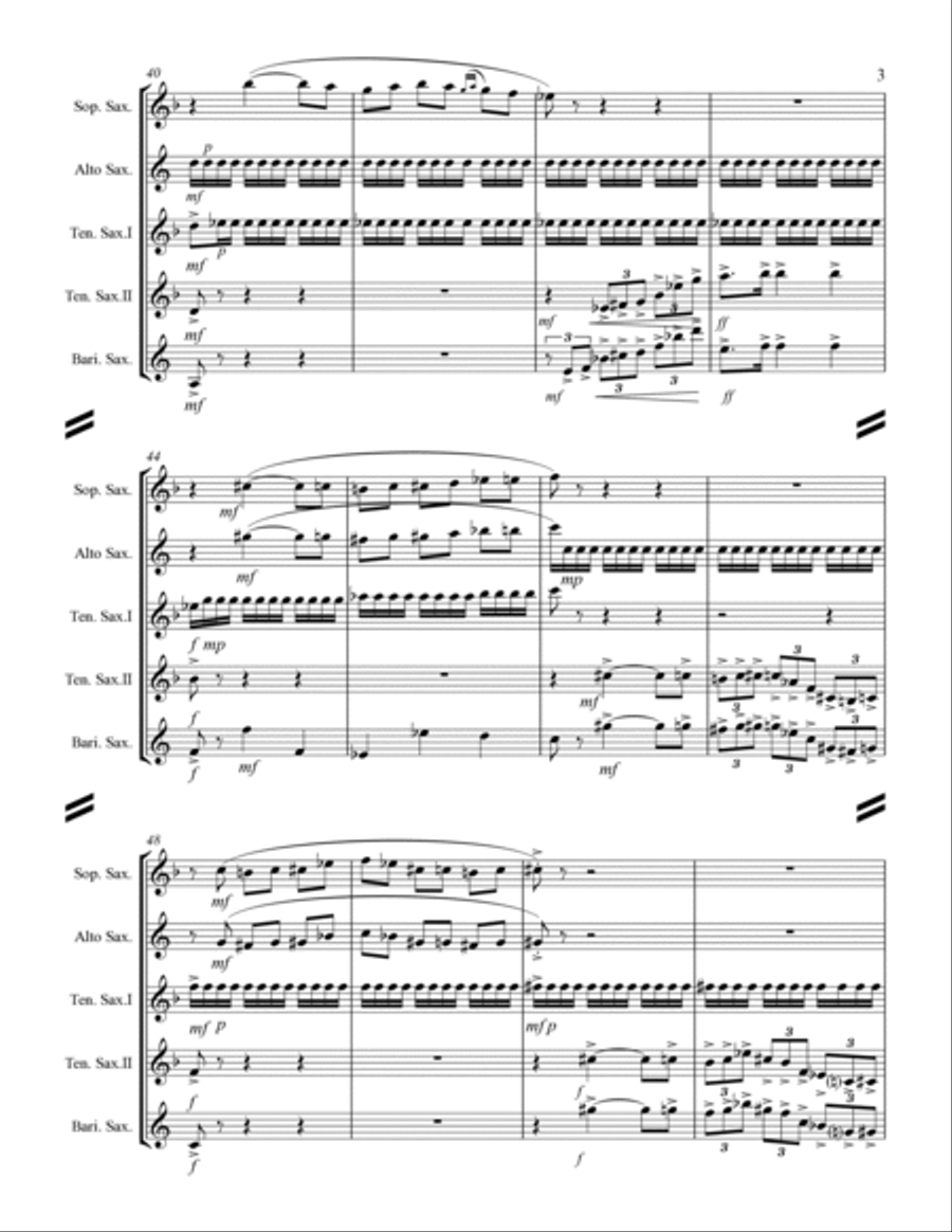 1812 Overture (for Saxophone Quintet SATTB) Saxophone Quintet scores gallery preview page 4