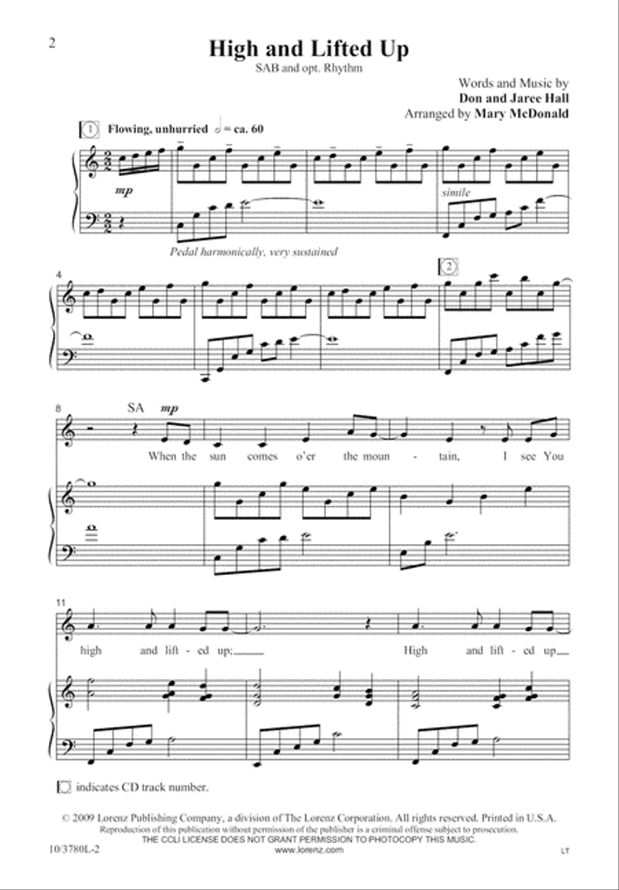 High and Lifted Up 3-Part scores gallery preview page 3