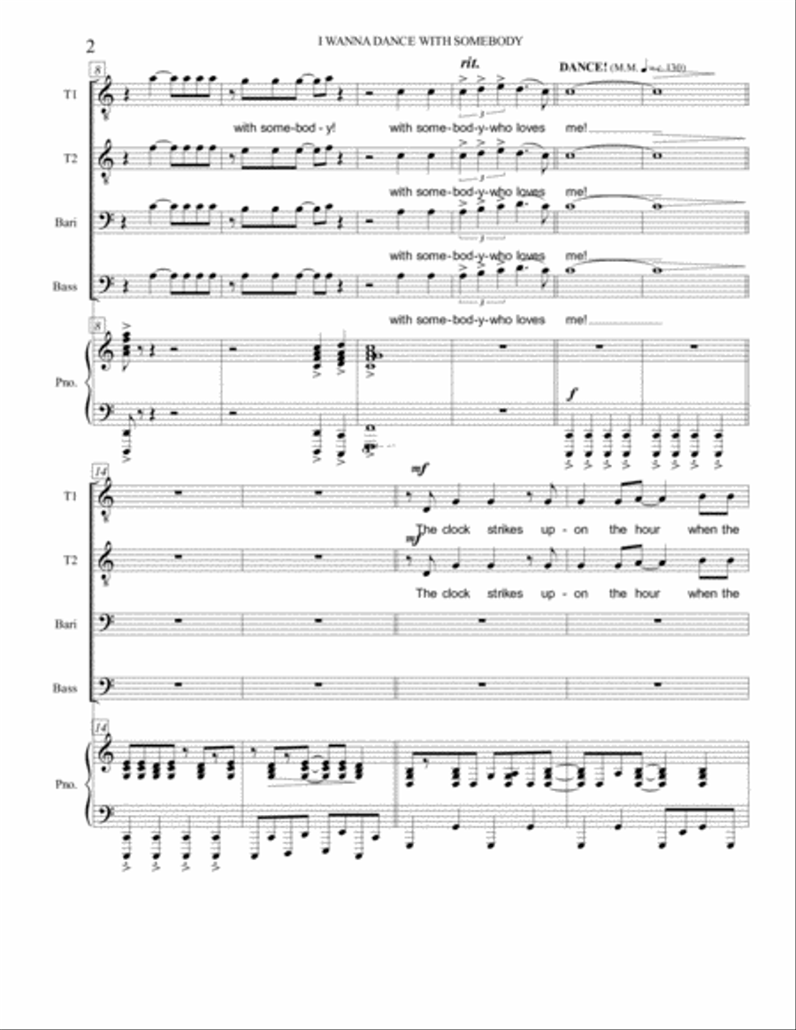 I Wanna Dance With Somebody TTBB scores gallery preview page 2