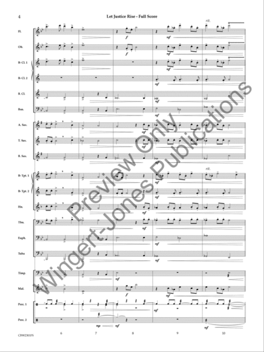 Let Justice Rise Concert Band scores gallery preview page 5