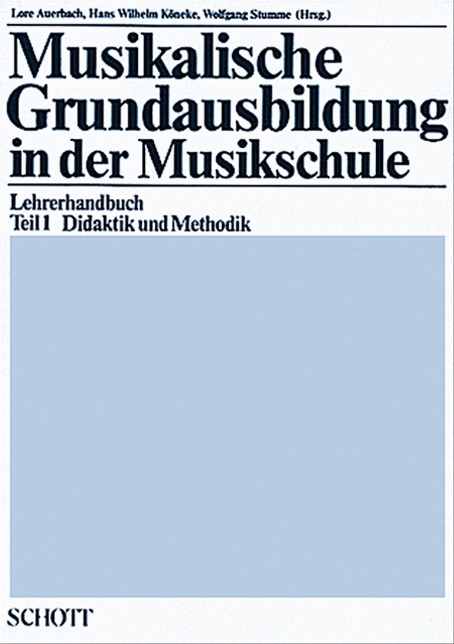 Musikalische Grundausbildung Bk 1
