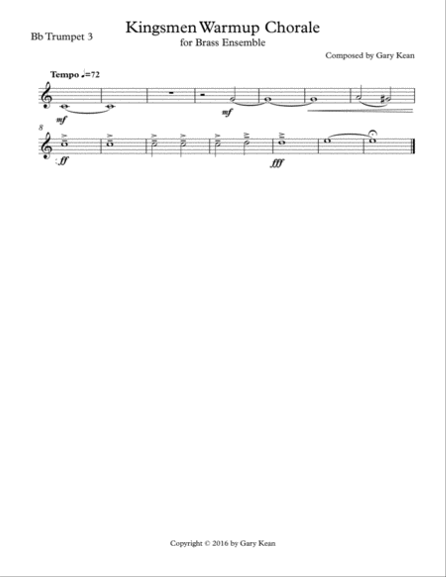 Kingsmen Warmup Chorale Kingsmen Warmup Chorale Marching Band scores gallery preview page 5