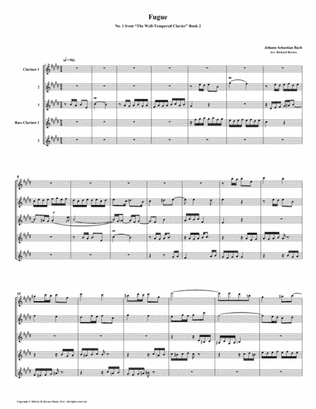 Fugue 01 from Well-Tempered Clavier, Book 2 (Clarinet Quintet)