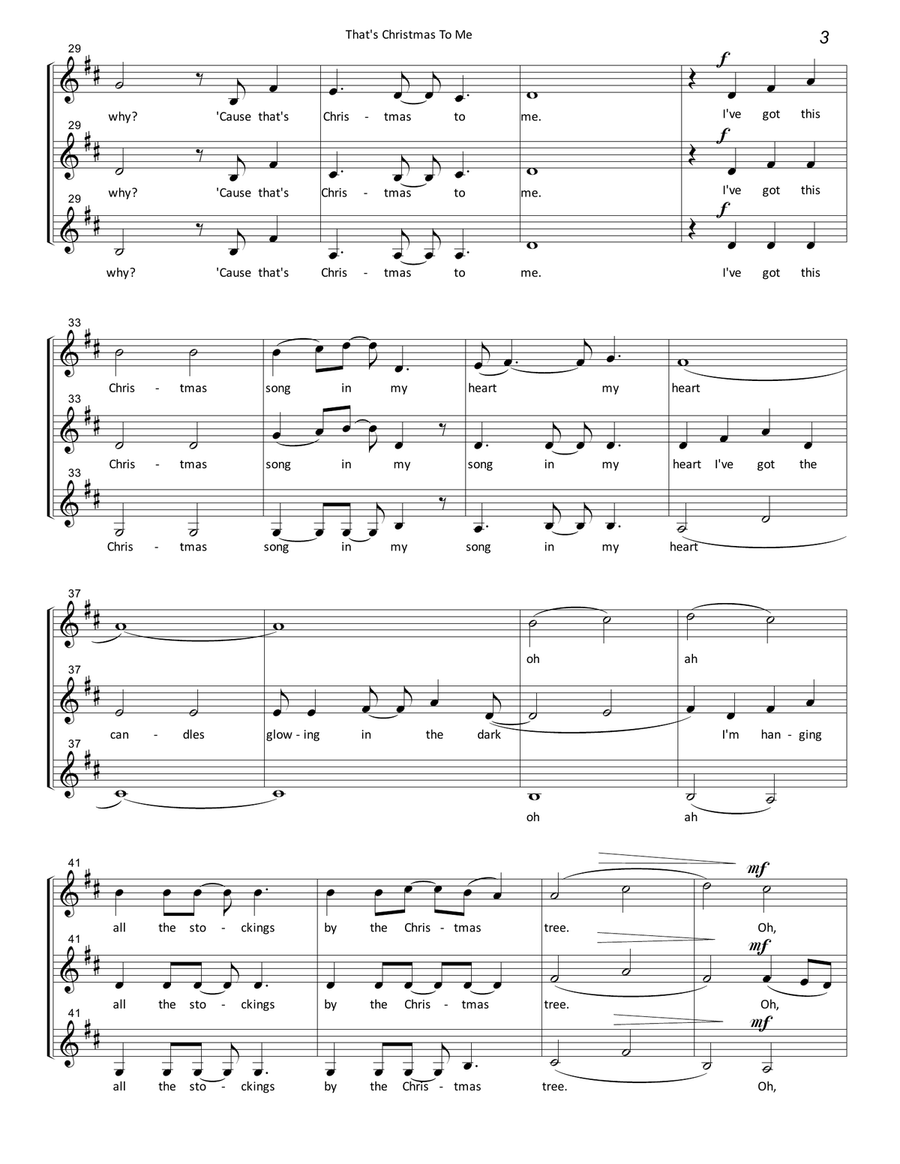 That's Christmas To Me That's Christmas To Me SSA scores gallery preview page 3