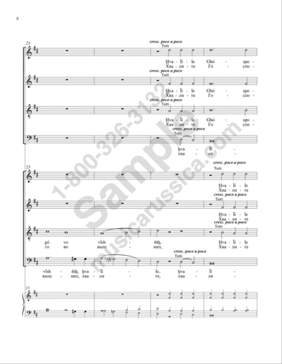 Praise the Lord from the Heavens [No. 3] Double Choir scores gallery preview page 7
