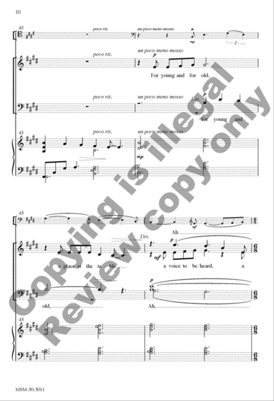 For Everyone Born (Choral Score) 4-Part scores gallery preview page 28