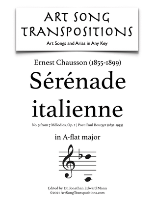 CHAUSSON: Sérénade italienne, Op. 2 no. 5 (transposed to A-flat major)