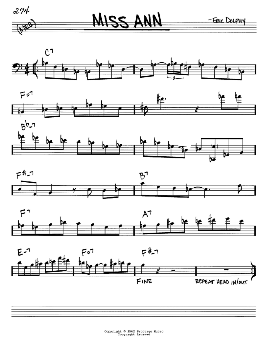 Miss Ann Piano scores gallery preview page 1