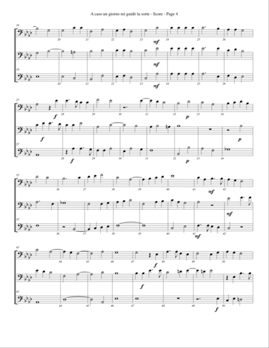 A caso un giorno mi guidò la sorte for Trombone or Low Brass Trio Trombone Trio scores gallery preview page 4