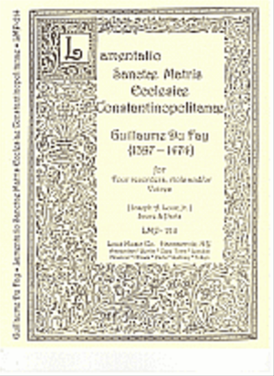 Lamentatio Sanctae Matris Ecclesiae Constantinopolitanae