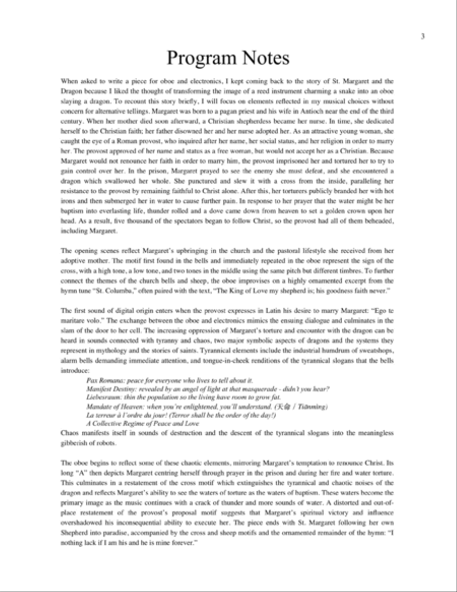 St. Margaret and the Dragon Oboe Solo scores gallery preview page 3