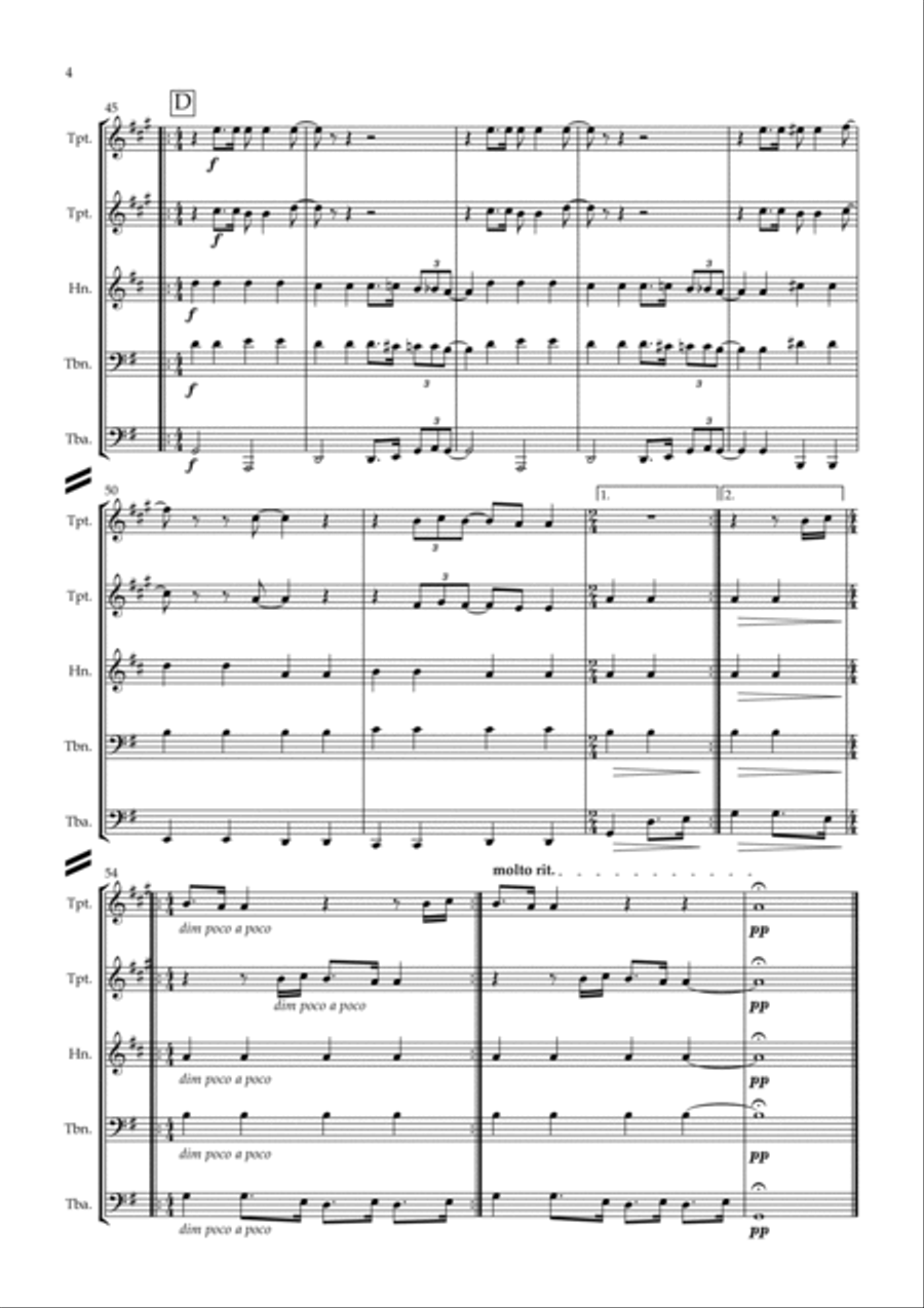 All You Need Is Love Brass Quintet scores gallery preview page 5