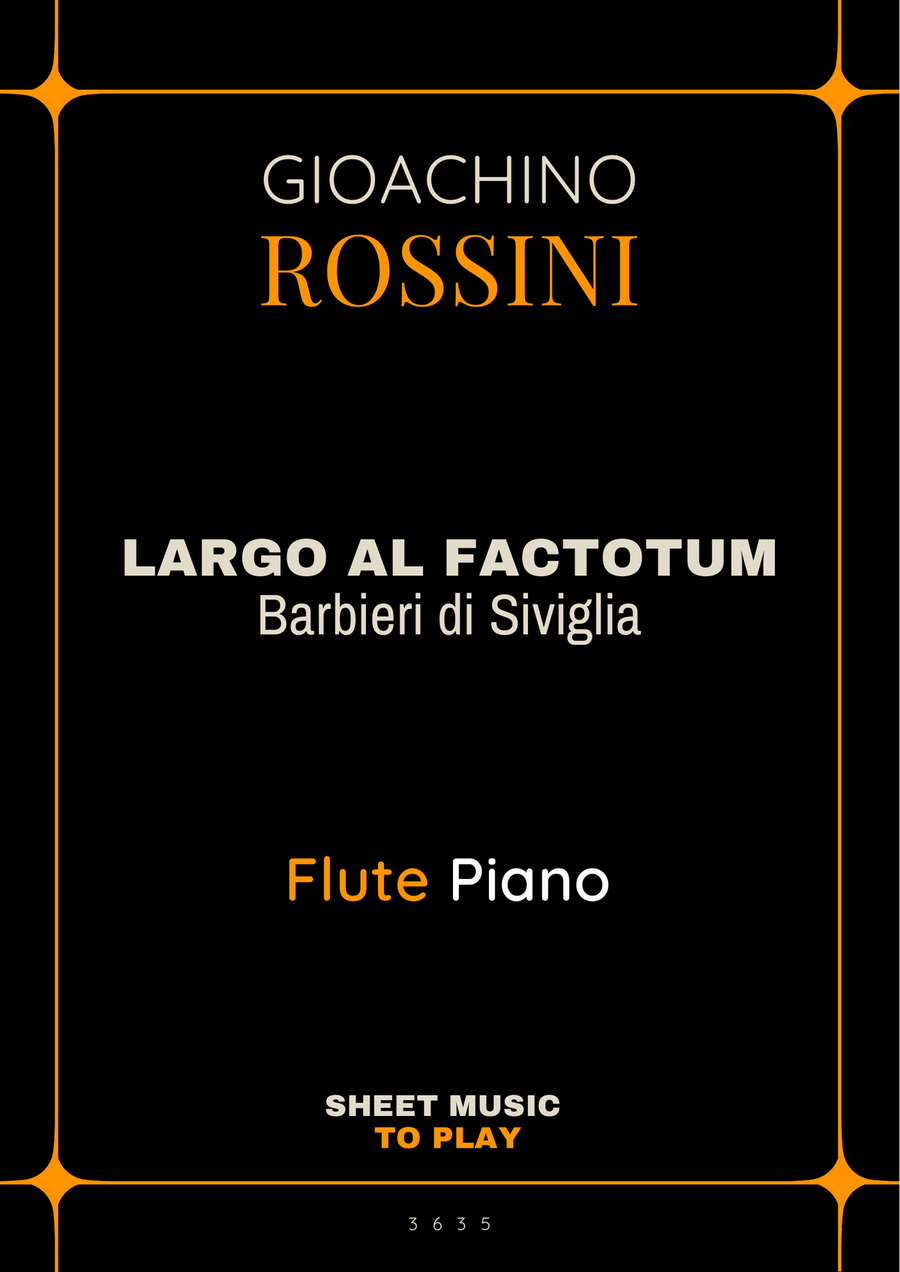 Largo al Factotum - Flute and Piano (Full Score and Parts) Flute scores gallery preview page 1