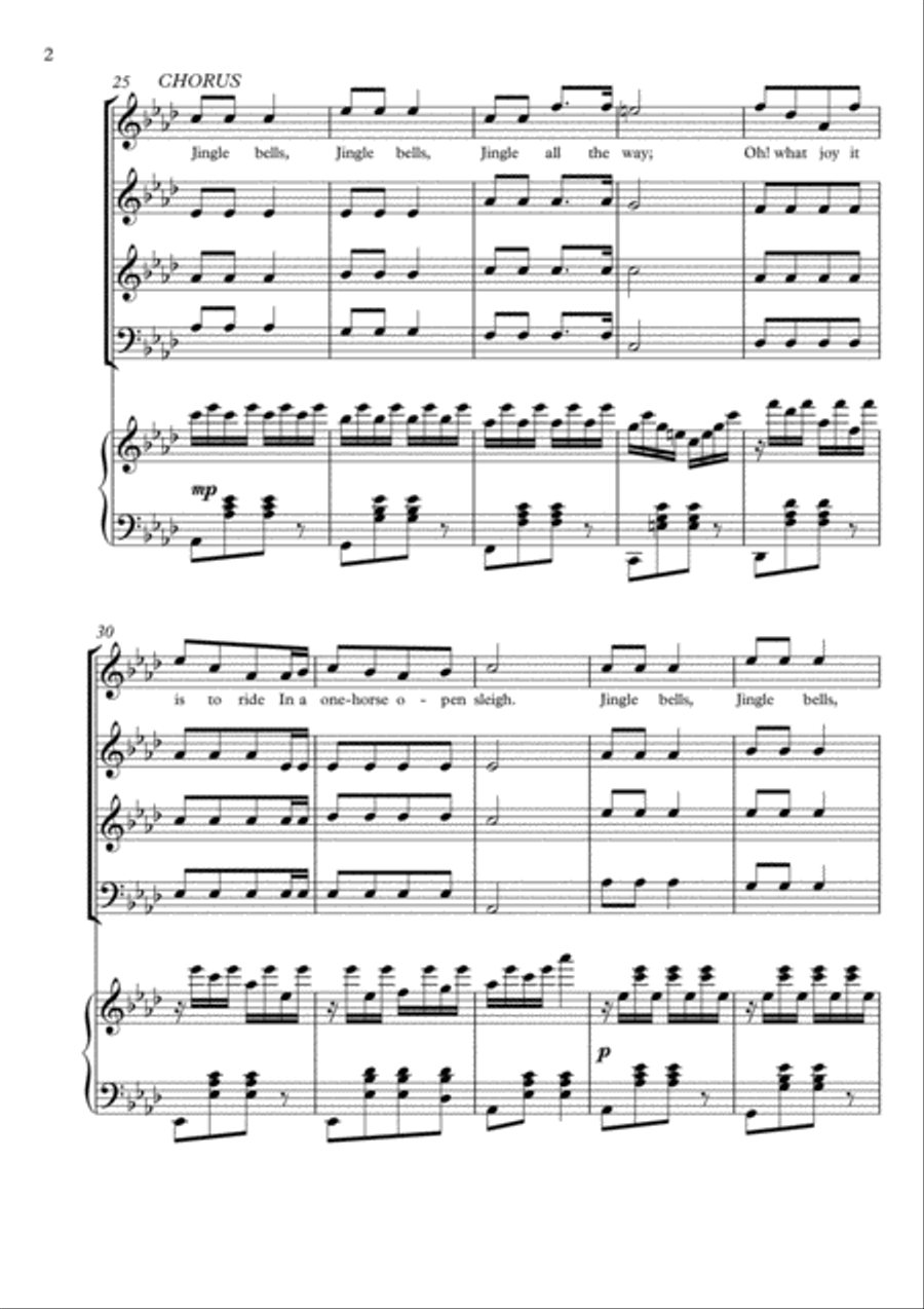 Jingle Bells - One horse open sleigh Voice scores gallery preview page 2