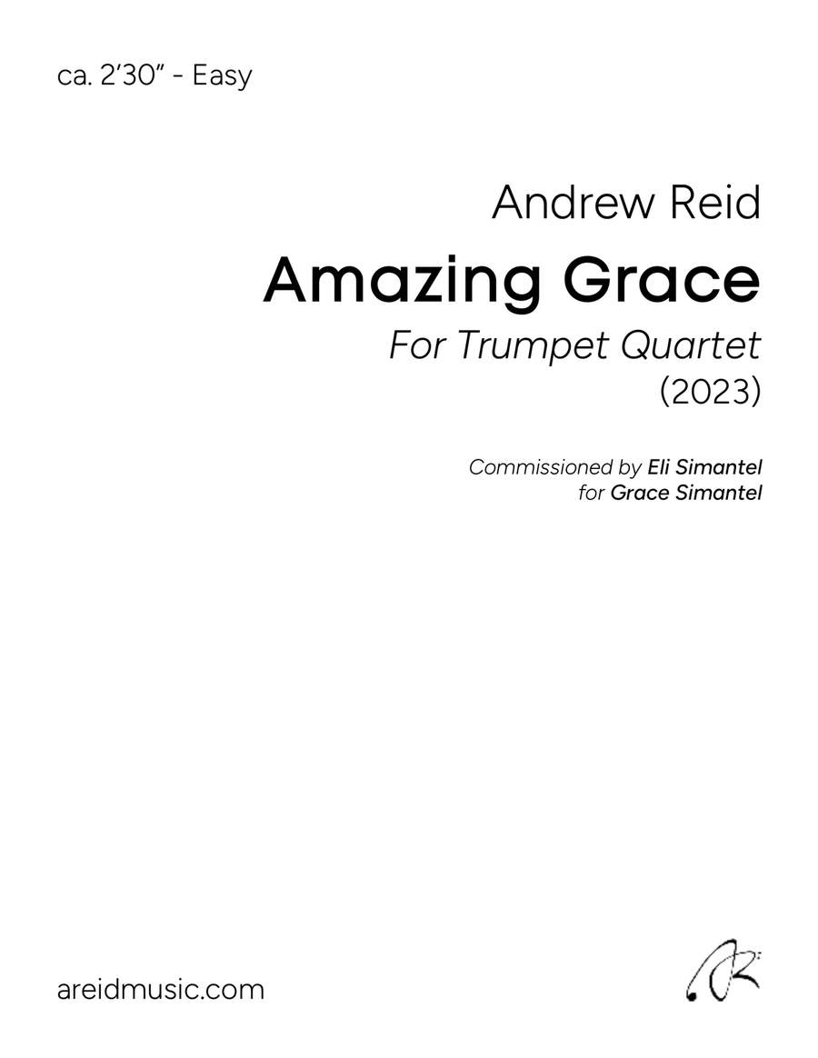 Amazing Grace (For Trumpet Quartet) Brass Ensemble scores gallery preview page 1