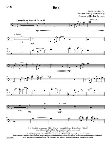 Rest - Cello Part (Digital Download)