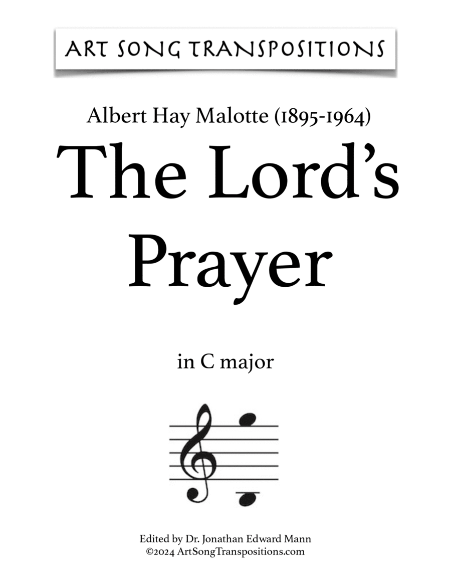 The Lord's Prayer The Lord's Prayer Voice scores gallery preview page 1