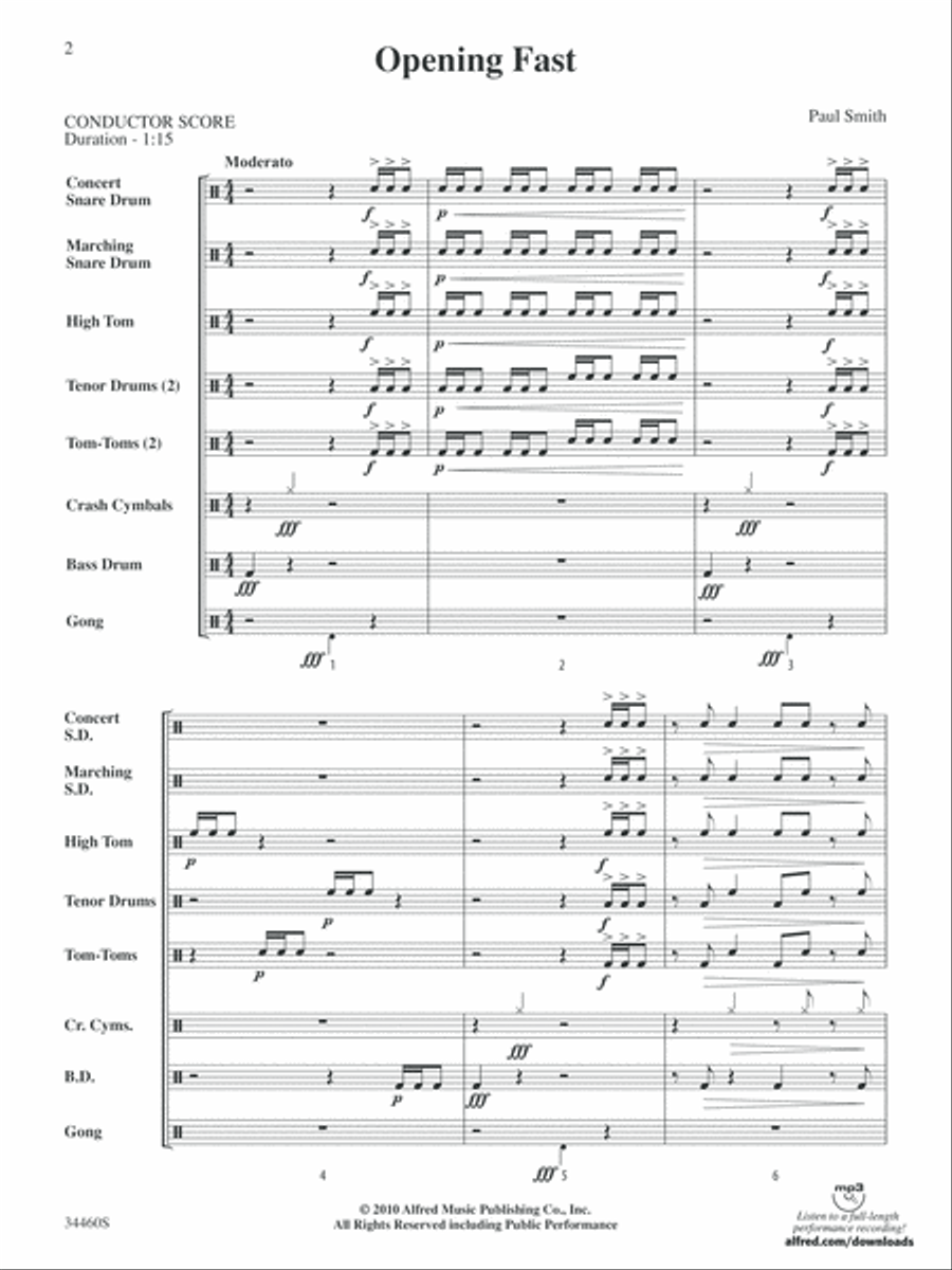 OPENING FAST/PERC ENS: Score Percussion Ensemble scores gallery preview page 2