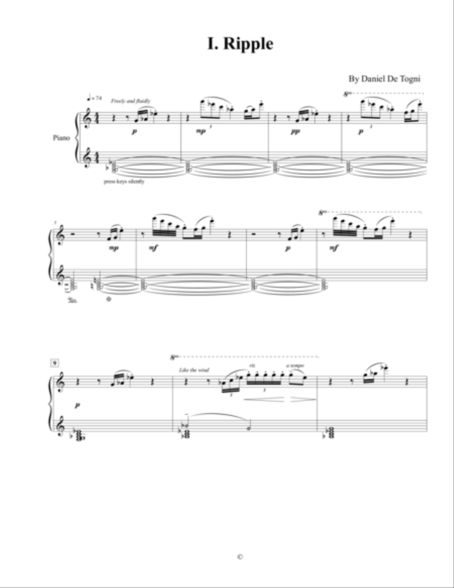 The Falls for Solo Piano Piano Solo scores gallery preview page 1